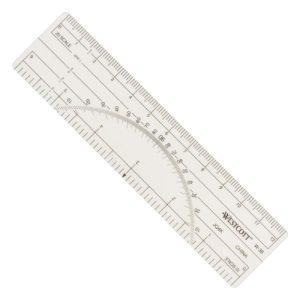 W 38 6in 10ths 20ths Protractor Ruler 13